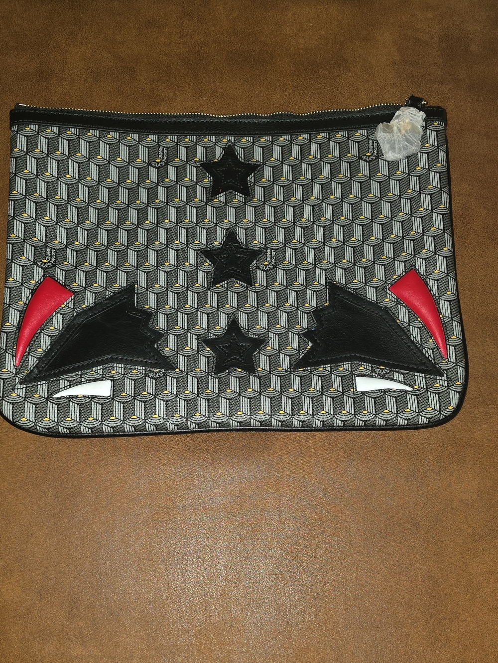4US CESARE PACIOTTI Patterned Clutch Pouch (W) 13.5" X(H)10"